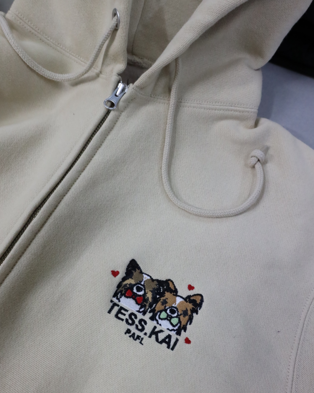 裏起毛ジップアップパーカー
